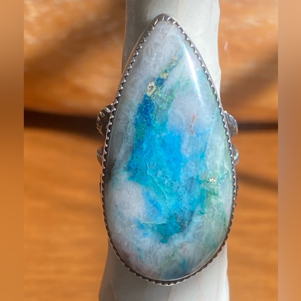 Arizona Chrysocolla Sterling Ring - Picture 6 of 10